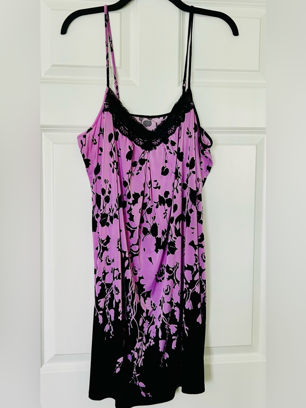 Purple & Black Floral Slip Sleepwear